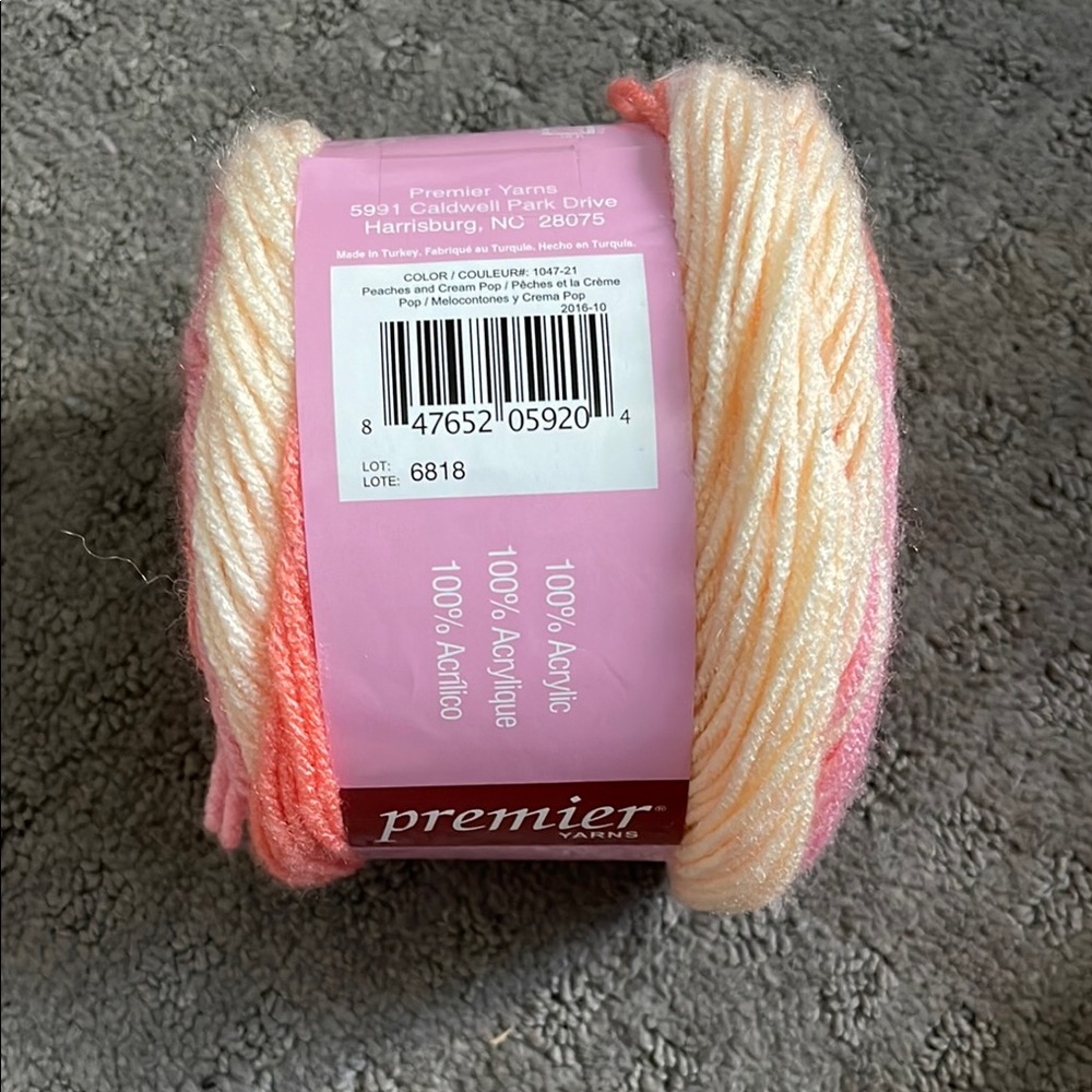Sweet Roll Yarn in Peaches and Cream - Picture 2 of 2